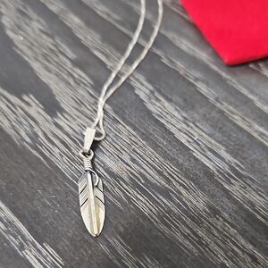 Lena Platero Silver Feather Pendant Necklace